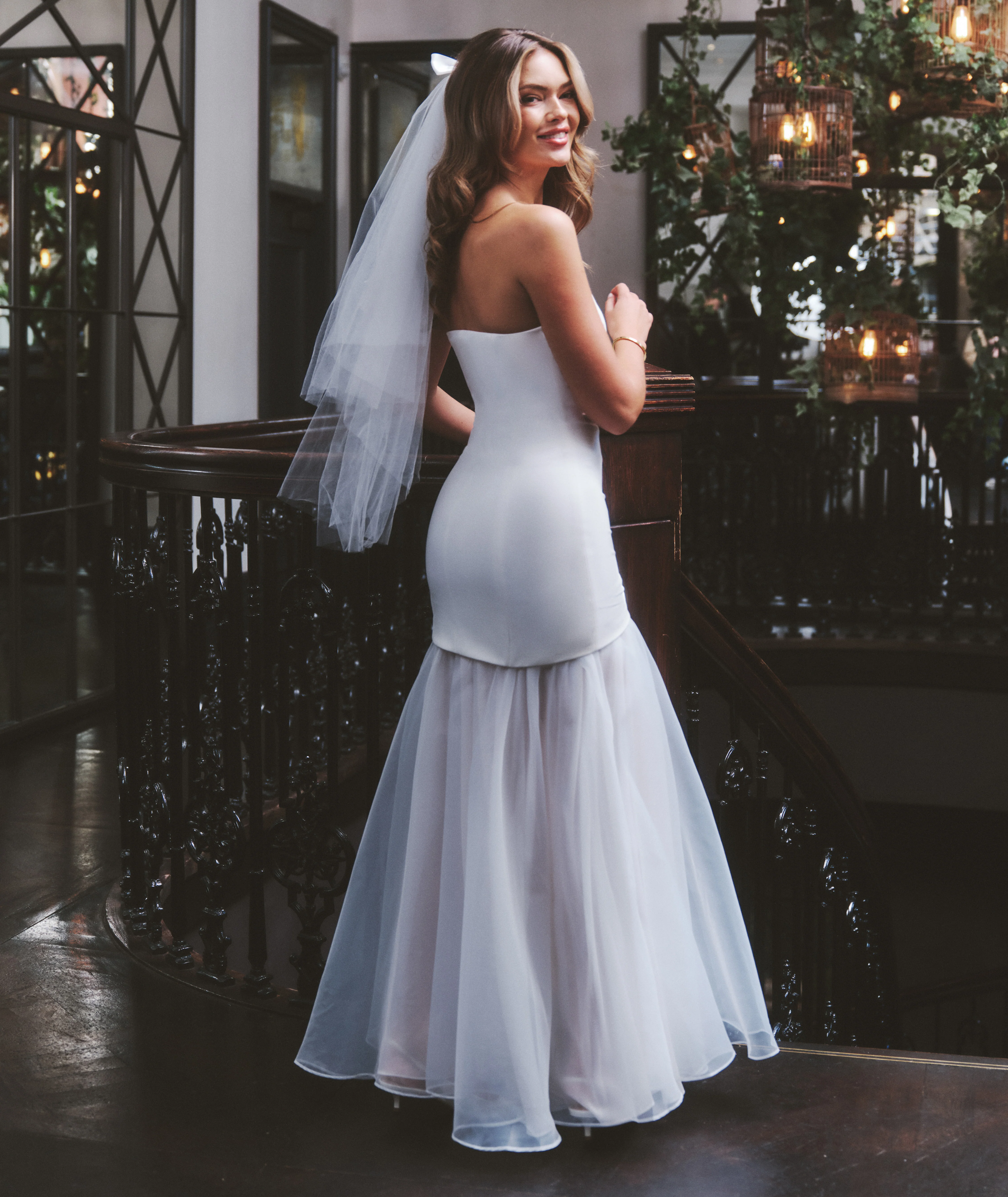 Bandeau Drop Waist Maxi Dress – White - Image 4