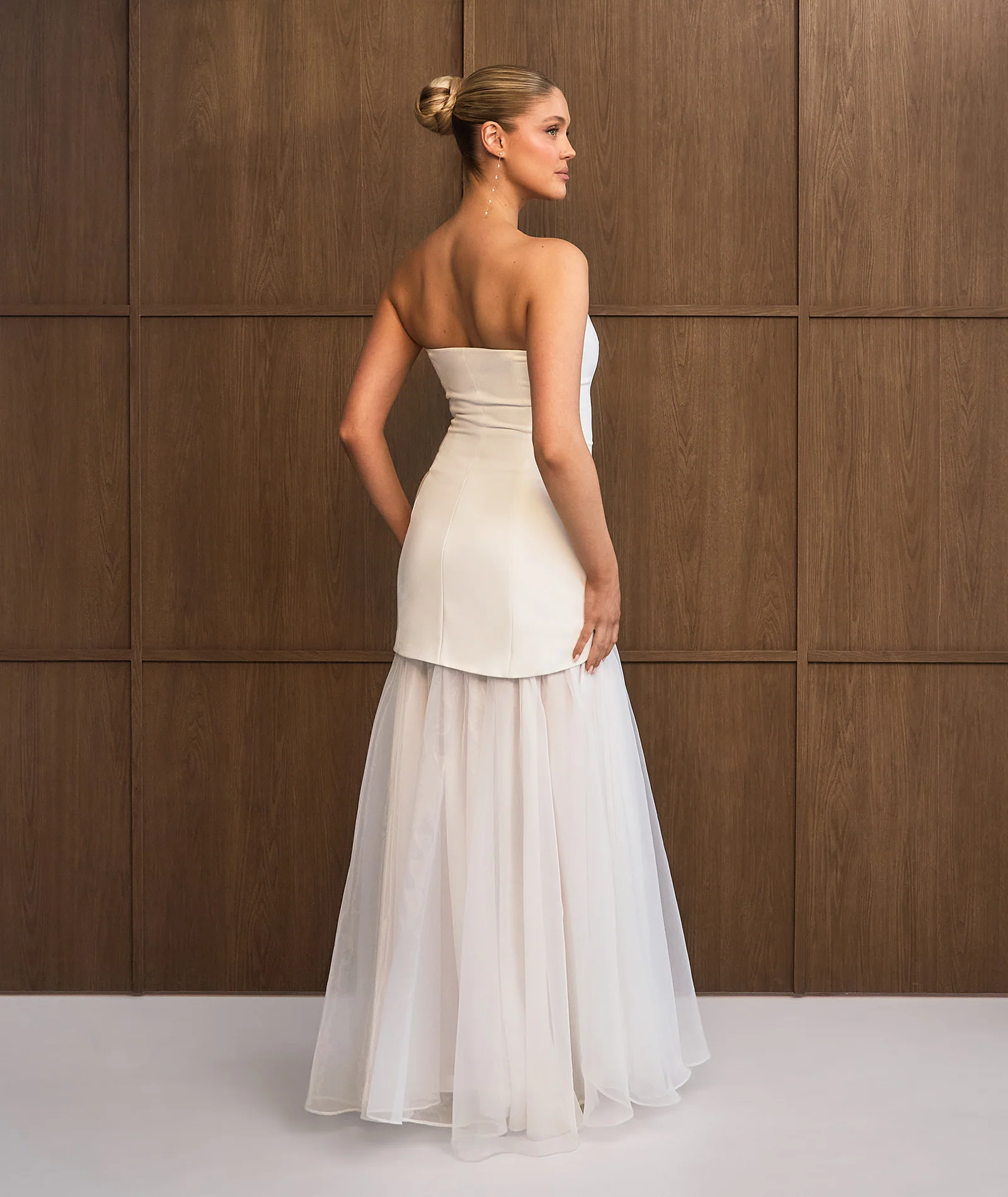 Bandeau Drop Waist Maxi Dress – White - Image 5