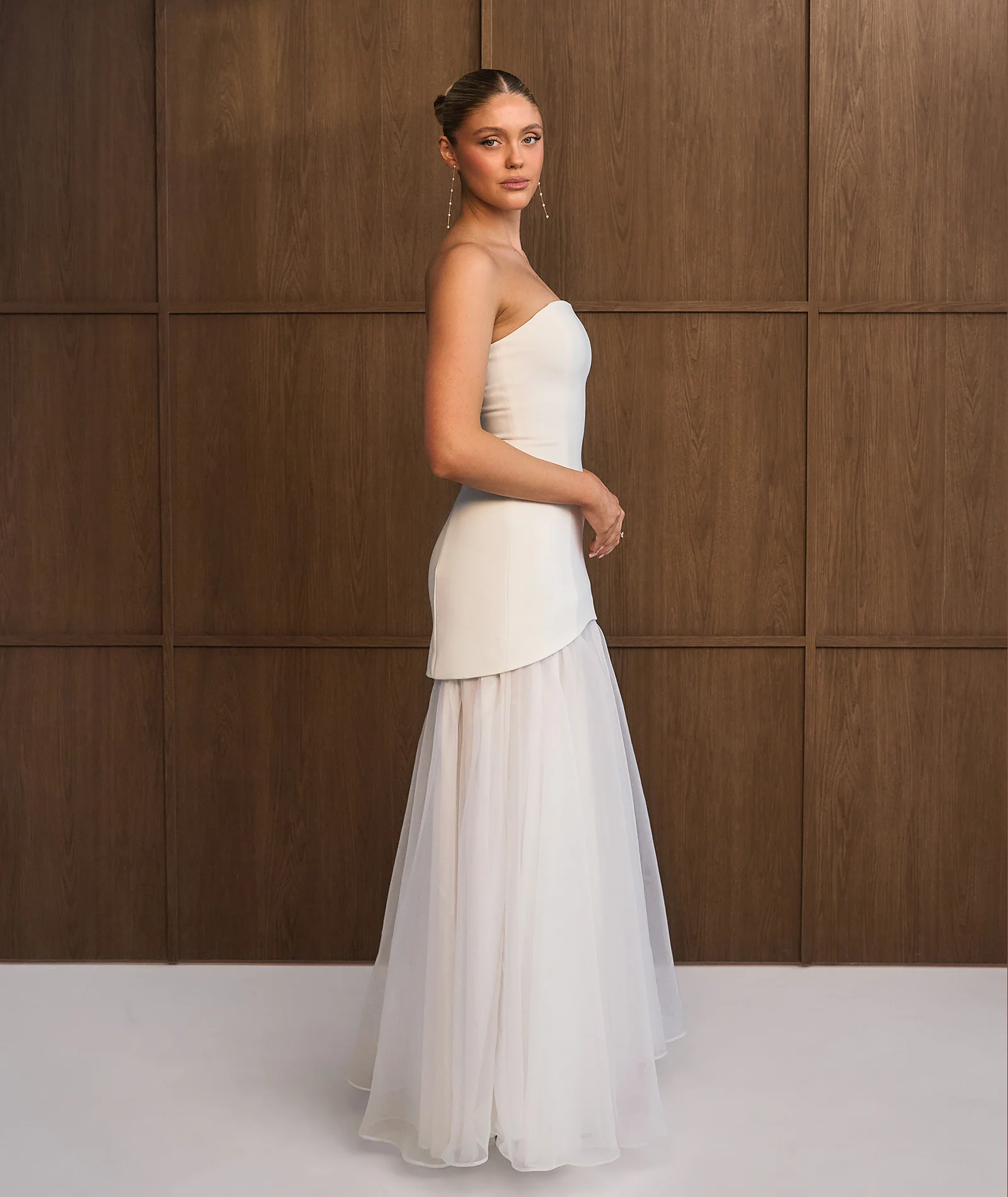 Bandeau Drop Waist Maxi Dress – White - Image 7