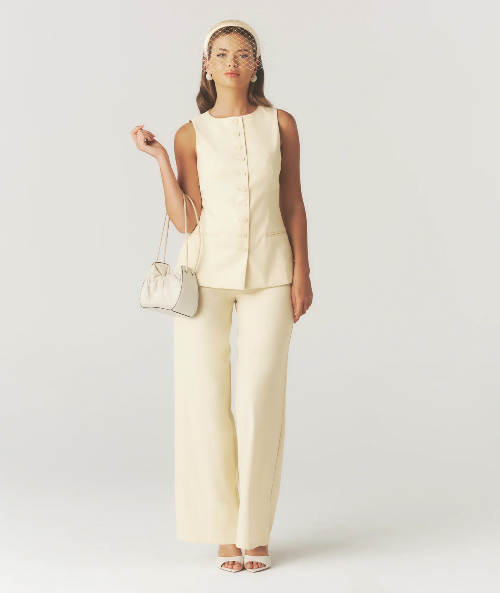 Button Through Tailored Waistcoat - Lemon - Image 5