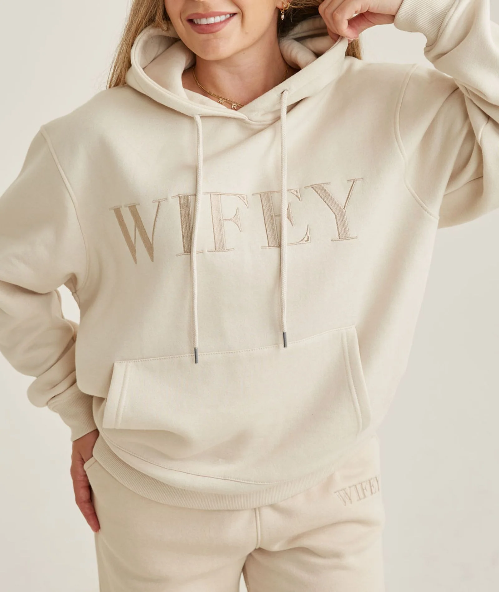 Wifey Hoodie - Champagne - Image 3